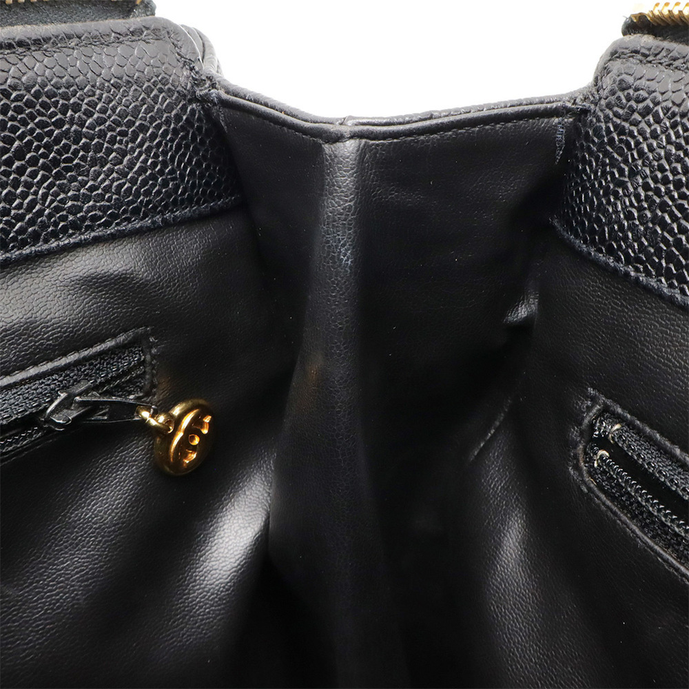 CHANEL Black Caviar Leather Logo Shoulder Bag - Picture 9 of 10